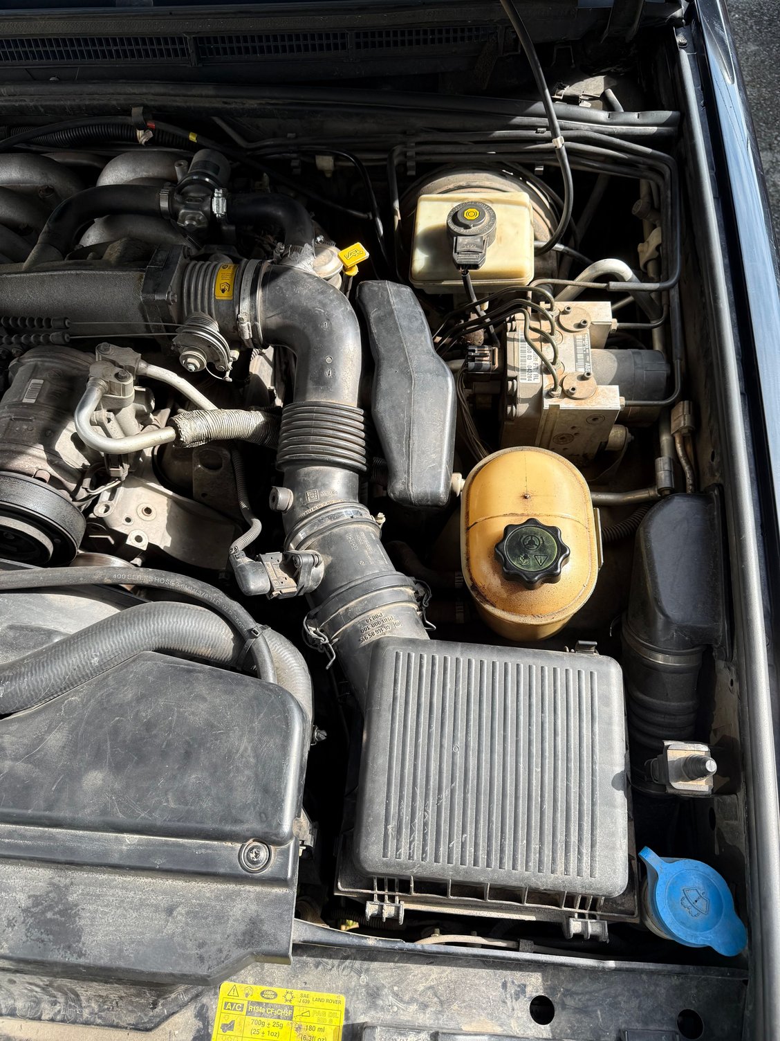 My engine bay, with airbox and intake tube