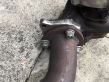 Proprietary Rx7 4bolt turbo mates to a t3 exhaust flange. 