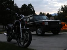 My landy next to my dads old Honda bike