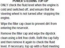 power steering reservoir fill level