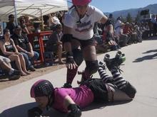 She landed with her knees ON my back...scary...I couldn't move at first and had weird nerve pulses through my whole body because she landed on my spine!
