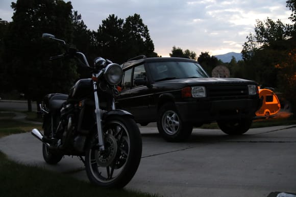 My landy next to my dads old Honda bike