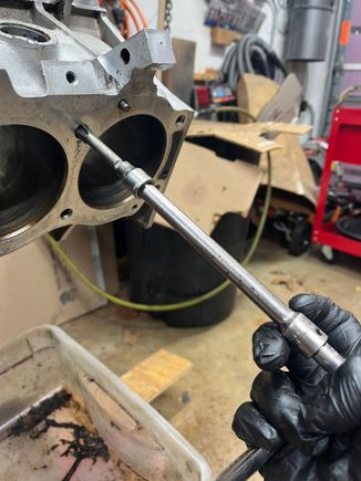 Chased all the head bolt holes with a tap and was shocked how many filings came out. 