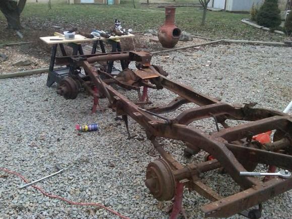 Before I stripped the 1946 and replaced all engine, trans and transfer case mounts with all new spring shackles and such.