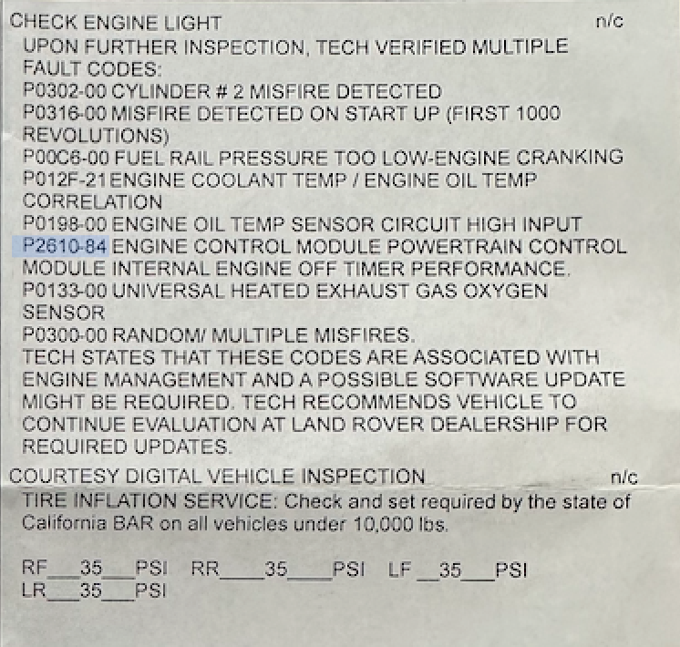 Top 76+ images land rover check engine light codes In.thptnganamst.edu.vn
