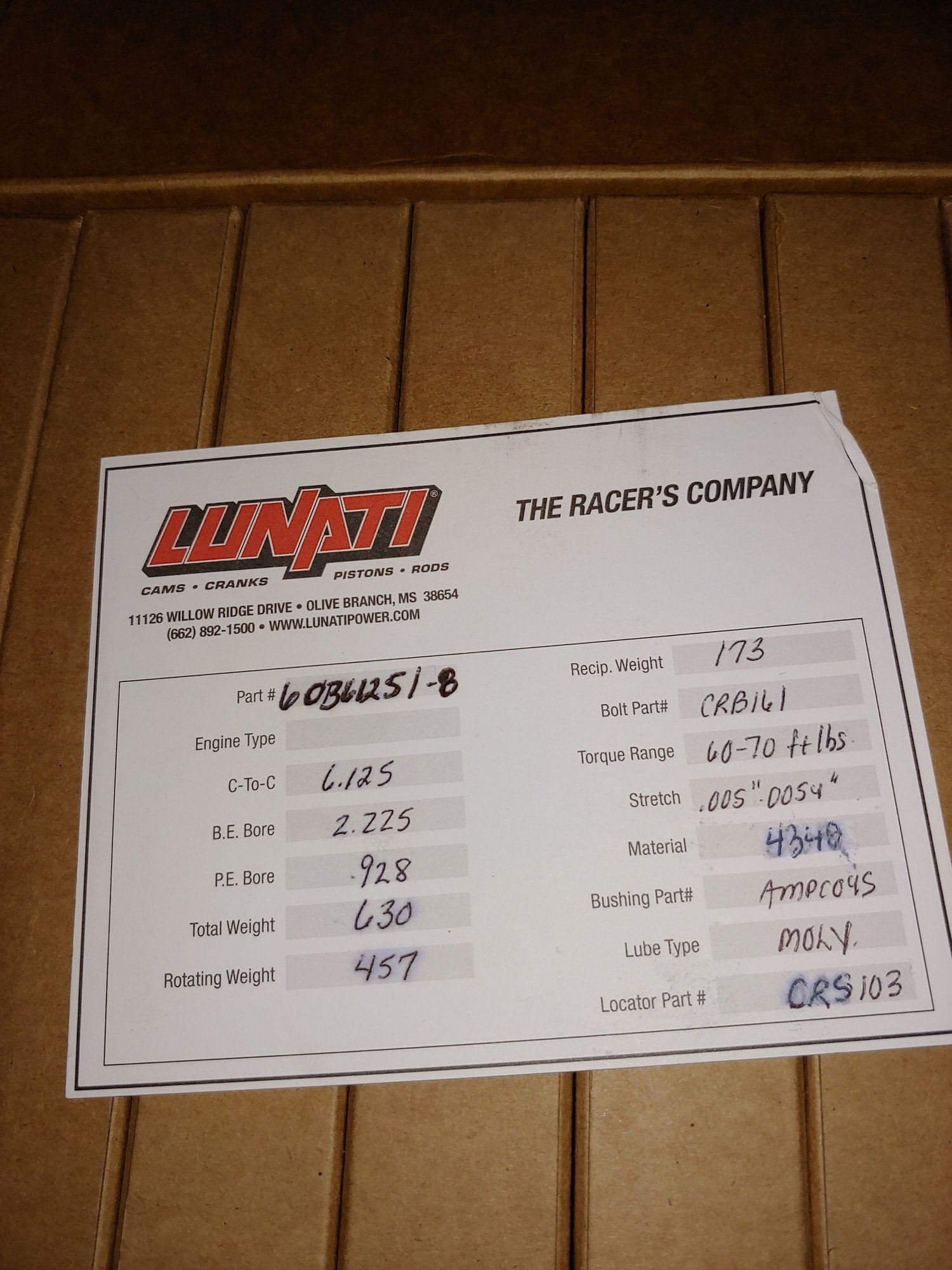 Engine - Internals - Lunati billet I beams brand new - New - Montgomery, TX 77356, United States