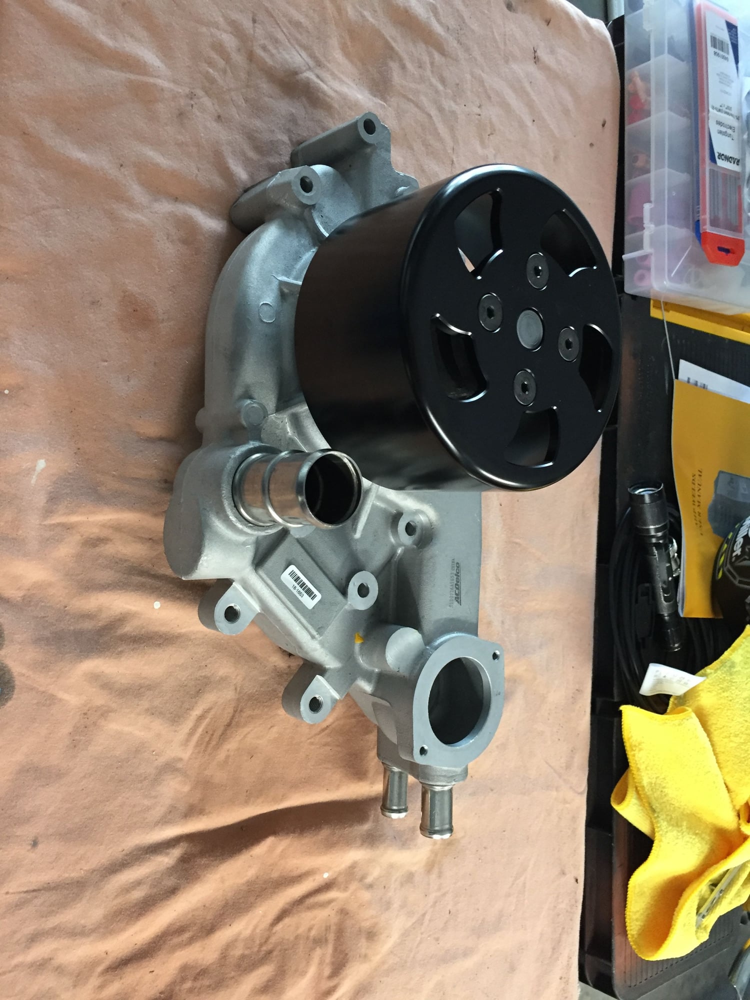 Engine - Internals - AC Delco LS2 water pump with bolt on billet pulley new - New - Orlando, FL 32712, United States