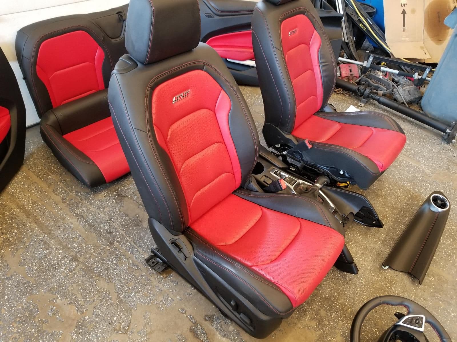 Fs 2016 2018 Camaro Leather Seats Door Panels Console Red Interior Swap Over