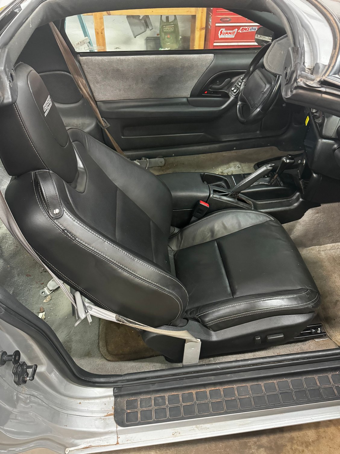 Mock up of the seat. Noticed that I�d have to figure out how the seatbelts will work, since the 4th gen belt doesn�t last into the 5th gen receptacle. Any ideas?