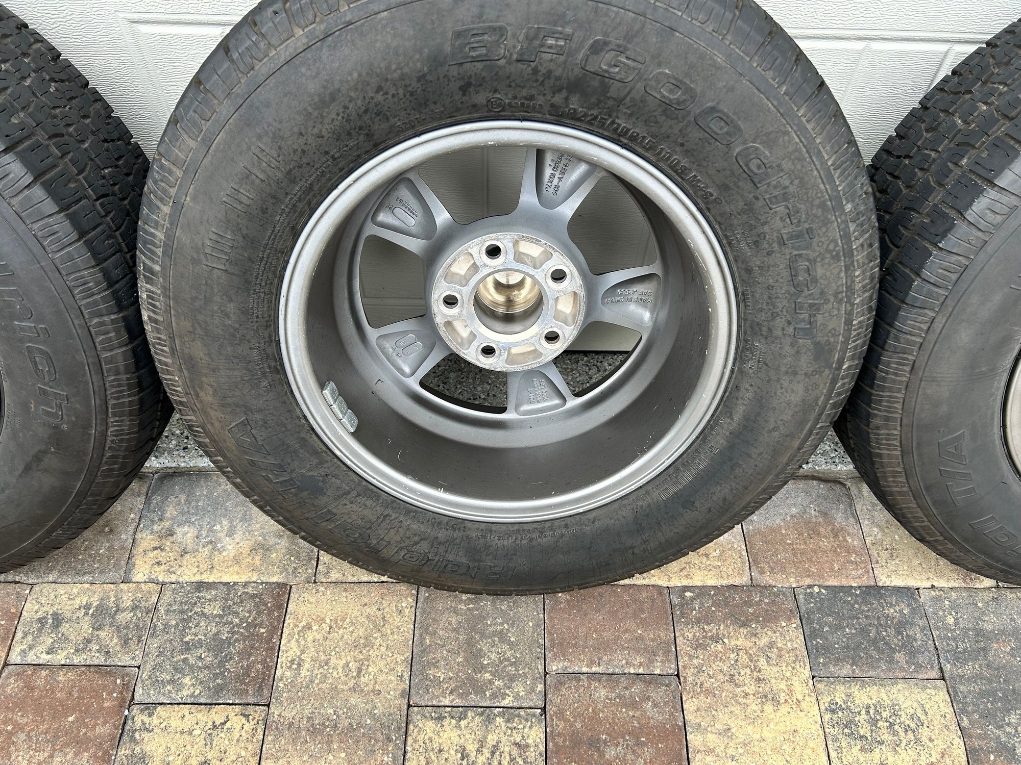 Wheels and Tires/Axles - 4 REV 100 Grey 15"x7" 0 offset, 4" backspacing, 5x4-3/4 & 4 BF Goodrich TA 225/70/R15 - Used - -1 to 2025  All Models - Jacksonville/st. Augustine, FL 32092, United States