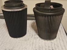 $30 both air filters, one on left is fairly new, one on right is k&n