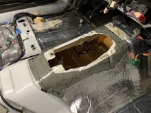 Final shape of the Tremec shifter hole.