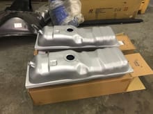replacement fuel tanks from Holley ready to be assembled