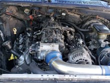All buttoned up! Stage 2 turbo cam from Summit Racing, ls9 head gaskets, reused head bolts, 706 heads, pac 1219 springs. Fbody radiator . Only has 1 fan onit right now need to order another one.  