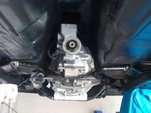 Rear view of engine installed