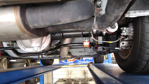 SLP Dual/Dual, muffler is 409 stainless, over axle exhaust pipe is 409 stainless. 