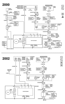 2000 vs 2002 truck alternator schematics