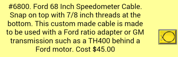 Has anyone used this cable to connect a th400 to a foxbody speedometer?
-If so is this all that's needed assuming the th400 is an older non electronic type from a truck?