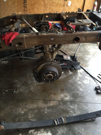 Removed the leaf springs for caltrac install