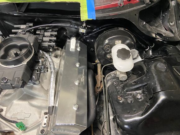 Picture of the under hood fuel line routing. Much cleaner look than stock imo. 