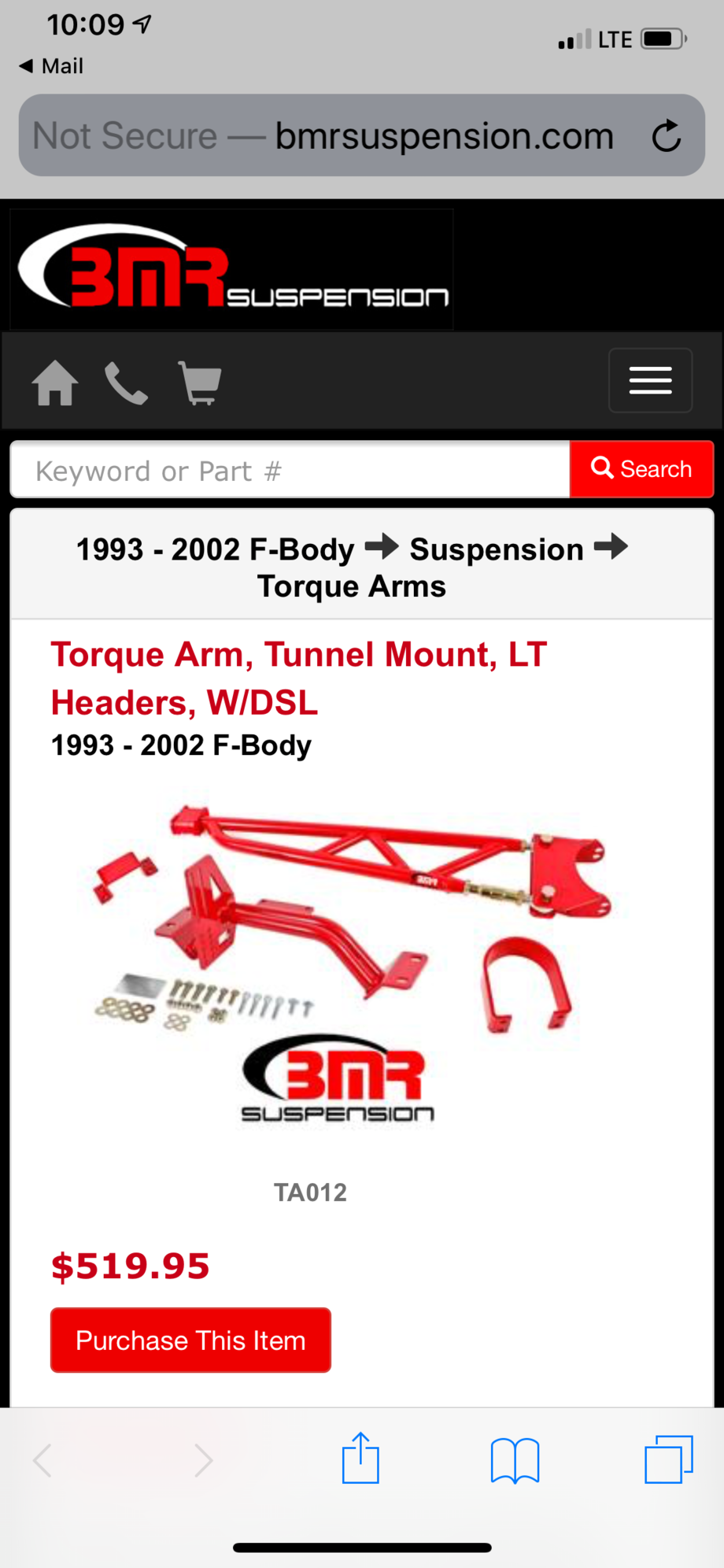  - BMR adjustable body mounted torque arm and drive shaft loop 98-02 f-Body WS6 SS - Woodbridge, CT 06525, United States