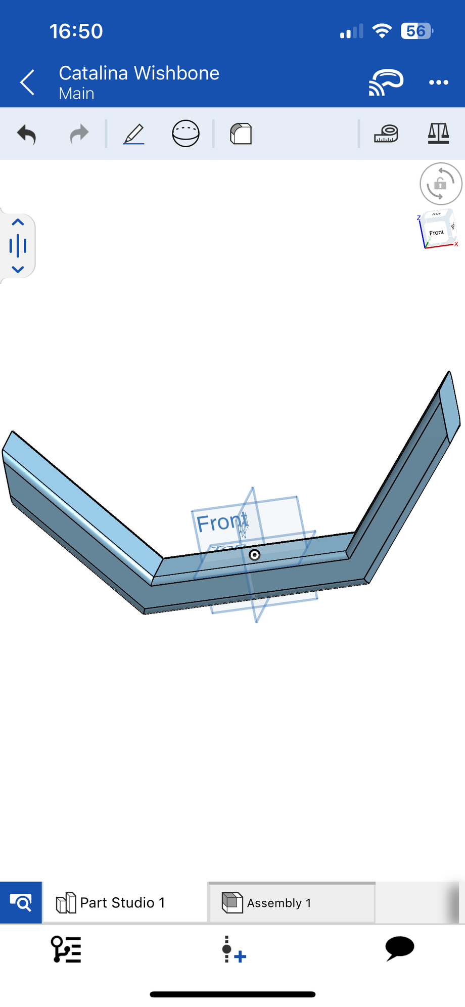 Modeled in Onshape, made angle estimations easy when it came to fabrication. Mat�l was 2x4x1/4�.