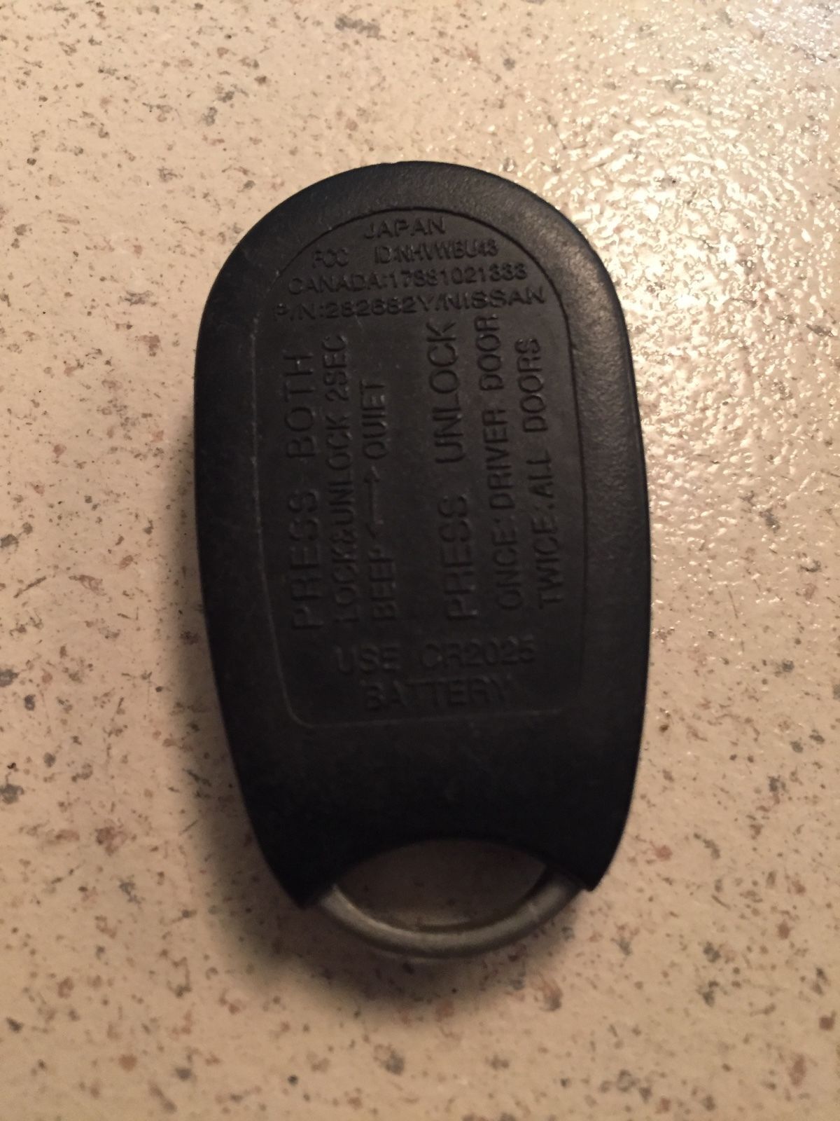 Key fob details: Japan FCC ID: NHVWBU43