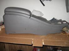Grey Center console with grey leather arm rest