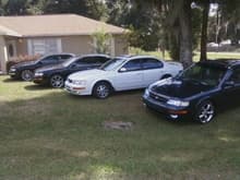 far left mine  my cuz jonathans and  my girls and my uncles
 sitting on  g37s g35  and  350 z