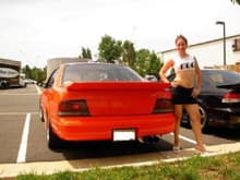 My personal model,LOL. Love you Erica!! I decide to paint the rear plastic and rear lights in Black to look like the skyline R-33.