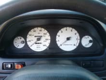 new working gauge cluster... out with the black.. in with the white!