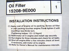 oil filter instructions