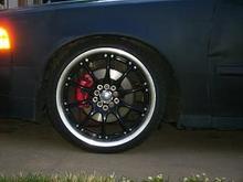 18'' by 8'' 215/35 that how they came as 300 for wheels/tires wanted 225.