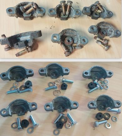 Before & After Cleaning: RETAINER CLIPS with new bolts
