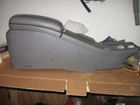 Grey Center console with grey leather arm rest