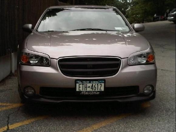 Stillen front lip painted flat black &amp; black mesh grille