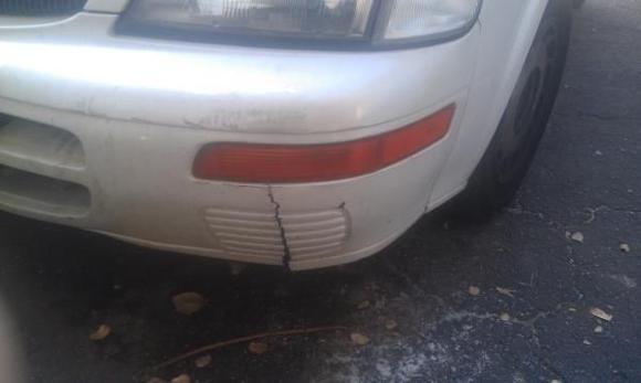 crack on driver side on front bumper