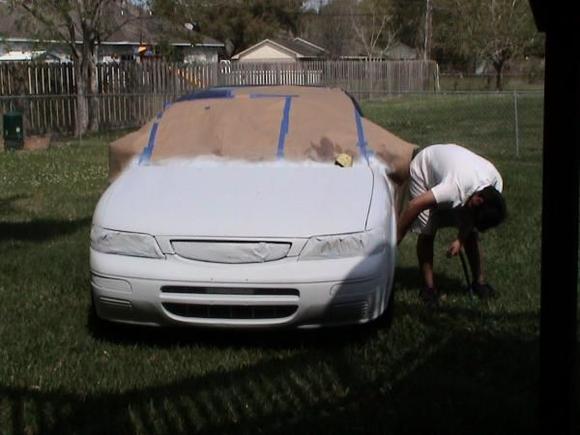 This me wet sanding my first coat of primer.