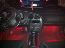 Red accent lights inside