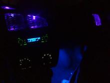 blue under, purple over
