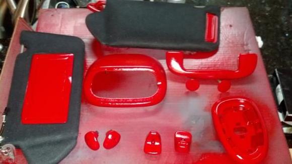 Headliner parts painted