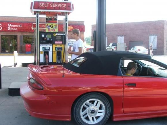 getting gas i guess