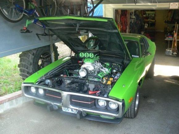 left hood up, sitting in the driveway, I was tuning.