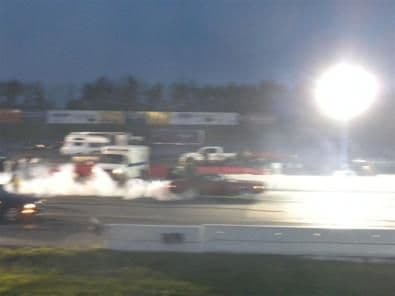 Who says a 318 is slow? Smokey burnout anyone