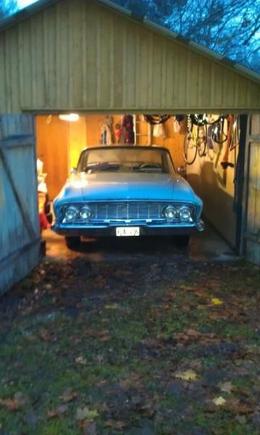 In the garage..