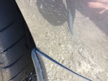 Driver side rear bumper. most of the impact was taken from the front passenger side of the car, assuming the angle i hit the van caused misalignment in the rear of my bumper.