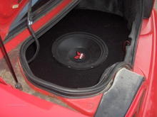 flush mounted 15&quot; sub in spare tire well