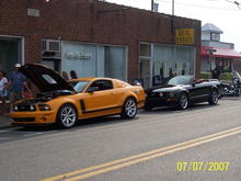 Parnelli Jones Saleen and My Mustang at one of the Pilot Cruise-Ins last year.