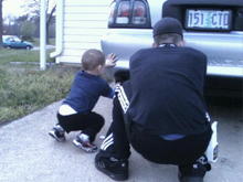 me and my boy putting the decals on gotta teach them young
