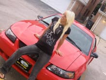 my girl modeling on my car =]